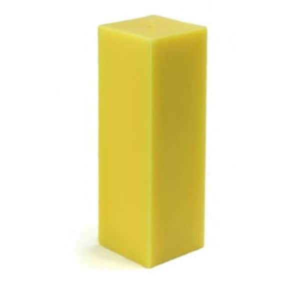 Zest Candle CPZ-155-12 3 x 9 in. Yellow Square Pillar Candle, 12PK CPZ-155_12 - main